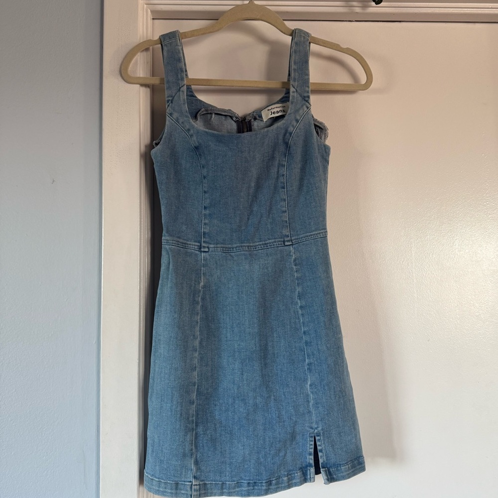 Reformation Mark Chambray Mini Dress Blue 0